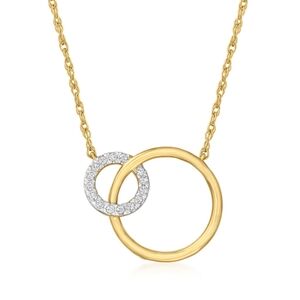 18K Gold Vermeil Diamond Accent Interlocking Circle Necklace